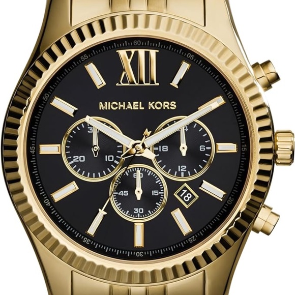 Michael Kors Men's Gold-Tone Black Dial Lexington Watch - Picture 7 of 8